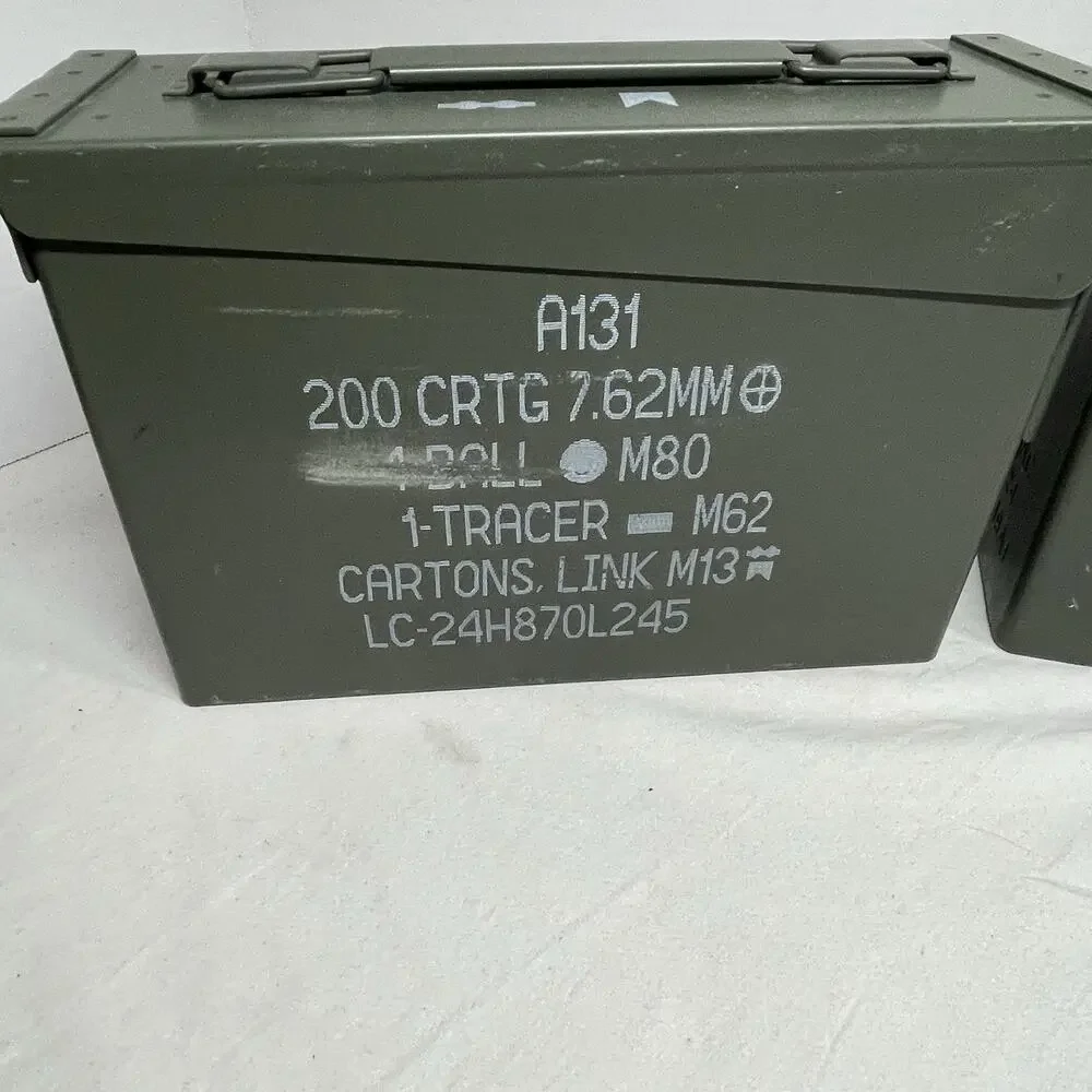 (2 PACK!) Military 30 CAL A131 Metal AMMO CAN 7.62mm BOX